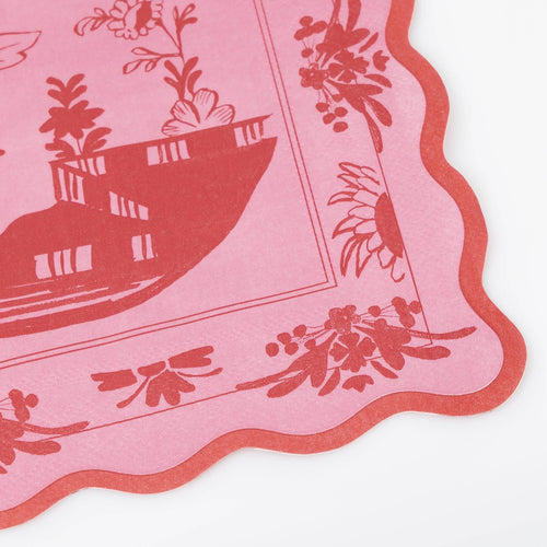 Pink Vintage Botanical Large Napkins