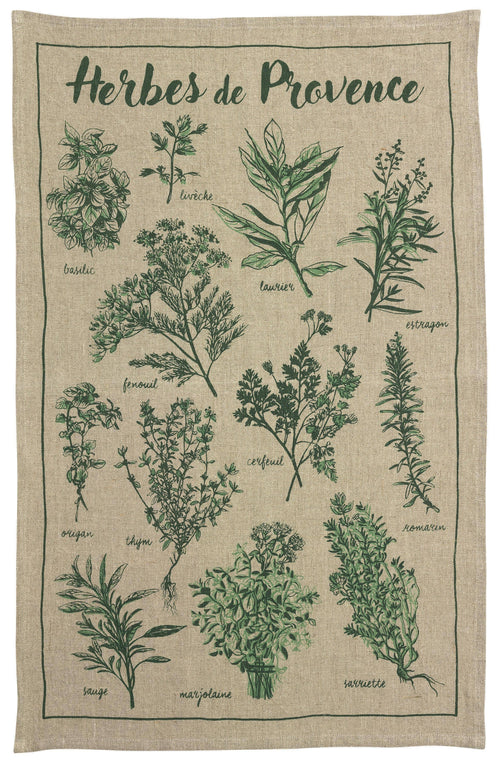 Linen Herbes de Provence Tea Towel