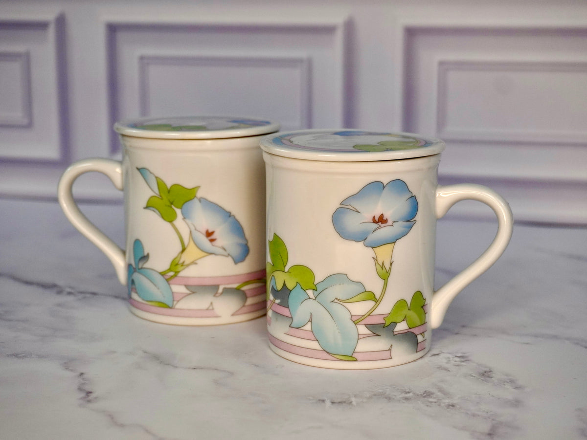 Vintage Lidded Flower Mug