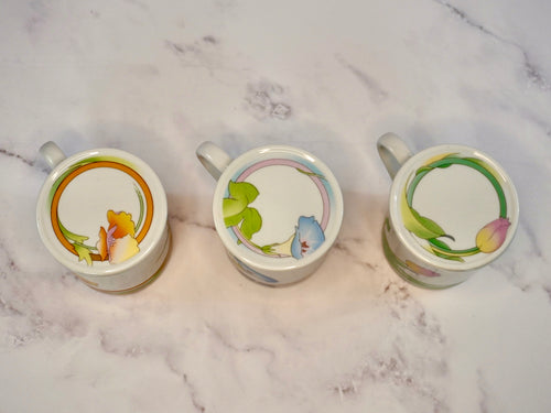 Vintage Lidded Flower Mug
