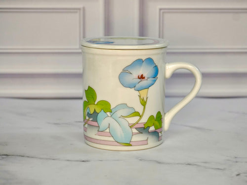 Vintage Lidded Flower Mug