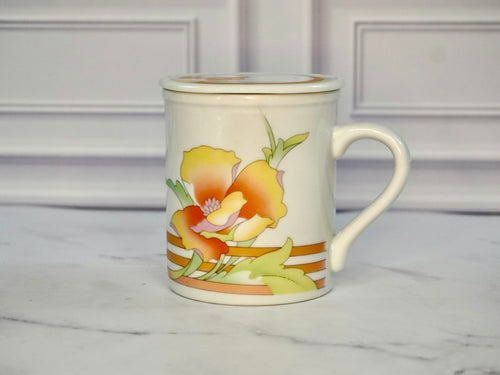 Vintage Lidded Flower Mug