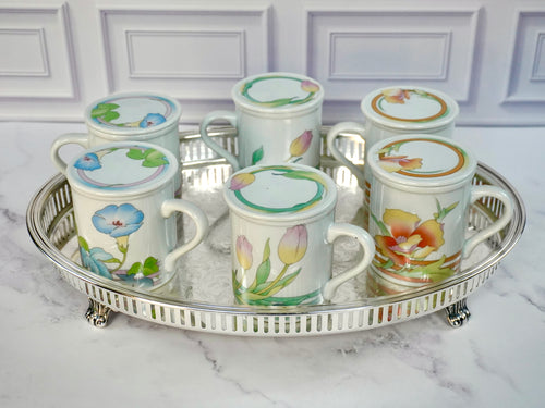 Vintage Lidded Flower Mug