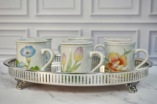 Vintage Lidded Flower Mug
