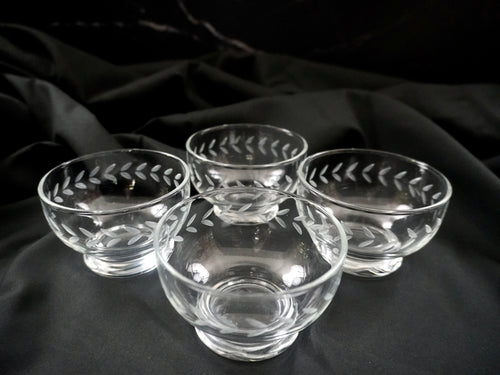 Anchor Hocking Laurel Gray Cut Small Dessert Bowls