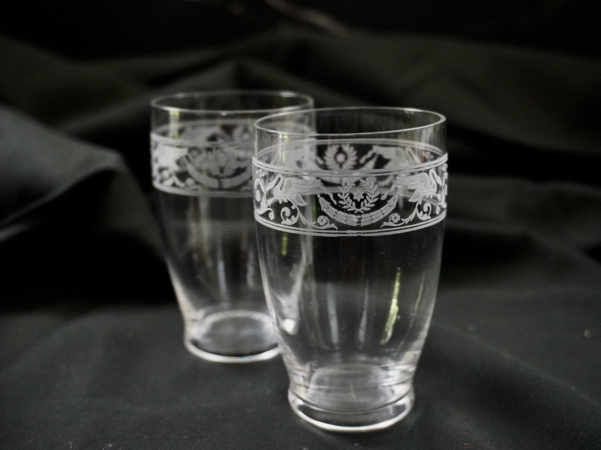 Antique Baccarat Cygnes Apperitif Glasses