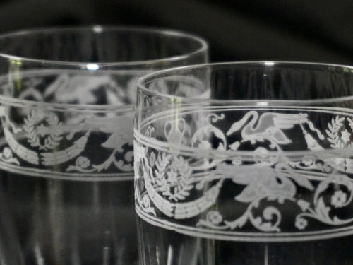 Antique Baccarat Cygnes Apperitif Glasses