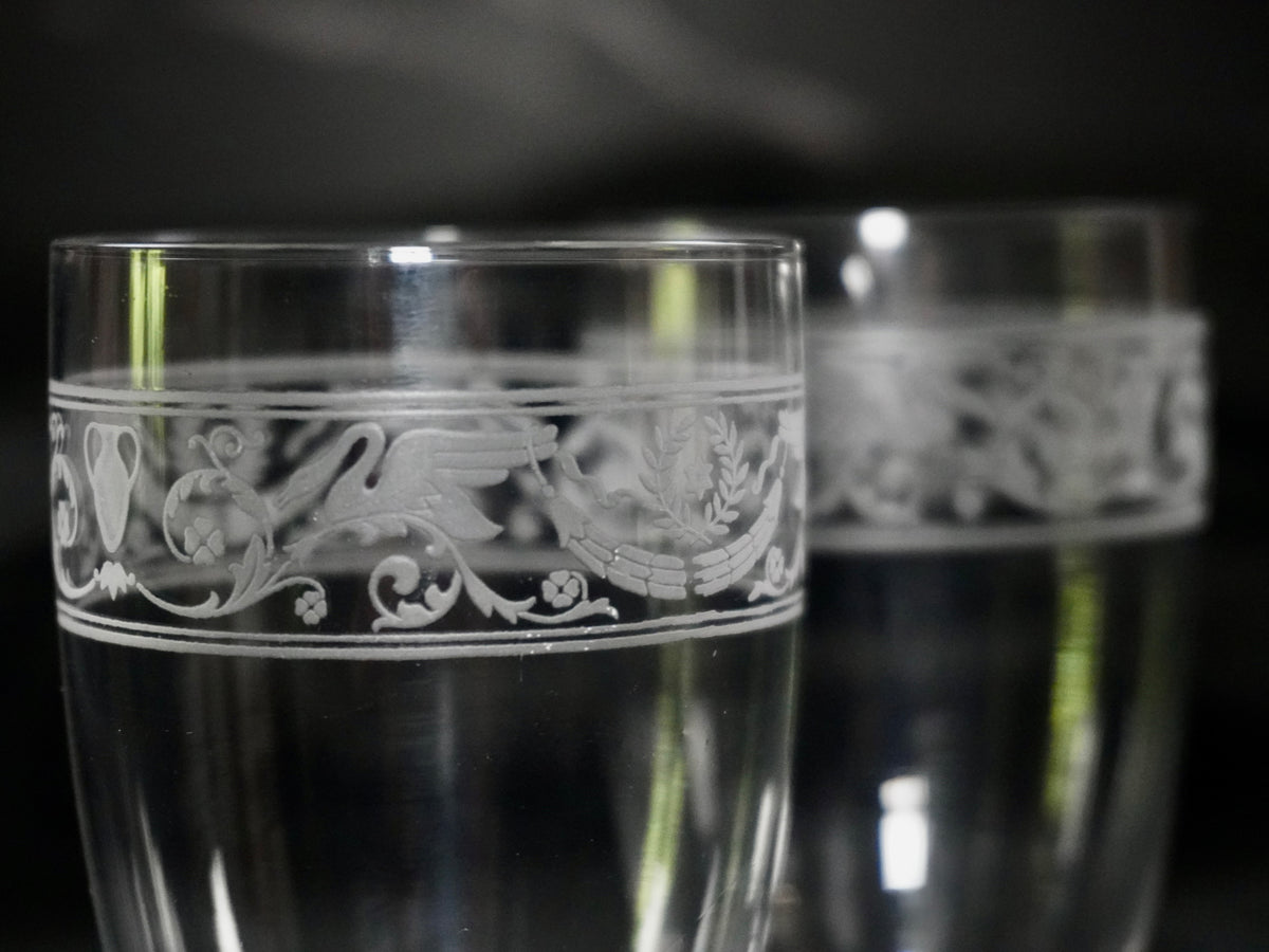 Antique Baccarat Cygnes Apperitif Glasses
