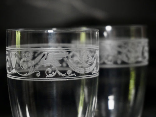 Antique Baccarat Cygnes Apperitif Glasses