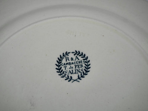 Antique Cambacérès Transferware Dinner Plates