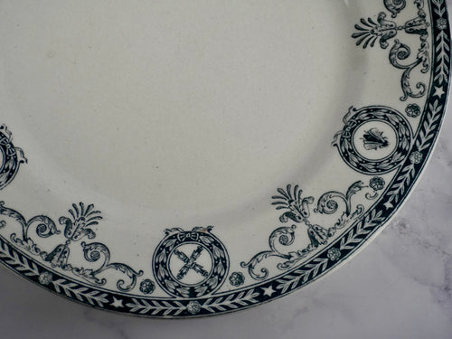 Antique Cambacérès Transferware Dinner Plates