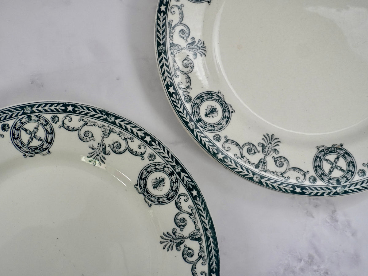 Antique Cambacérès Transferware Dinner Plates
