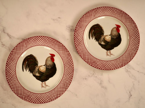  Devonshire Rooster Dinner Plate Set
