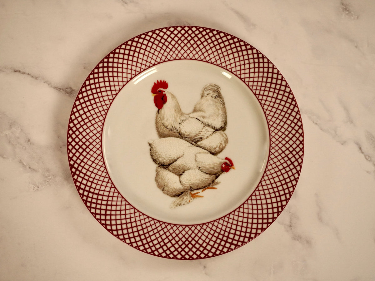  Devonshire White Hen Dinner Plate Set