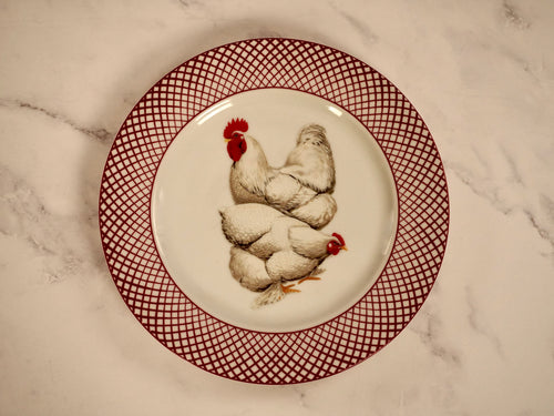  Devonshire White Hen Dinner Plate Set