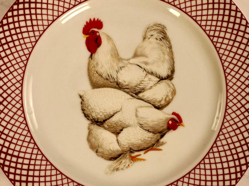  Devonshire White Hen Dinner Plate Set