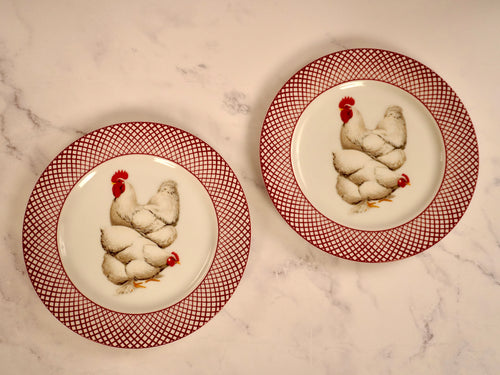  Devonshire White Hen Dinner Plate Set