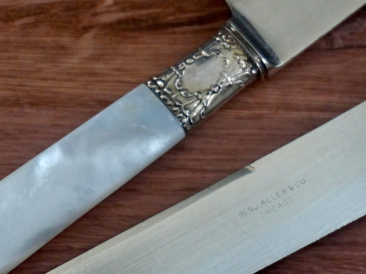 Sterling Silver Mother of Pearl Knife Pair - BA