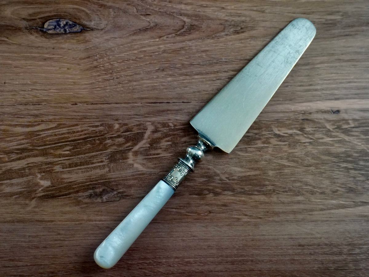 Sterling Silver Mother of Pearl Cake Server