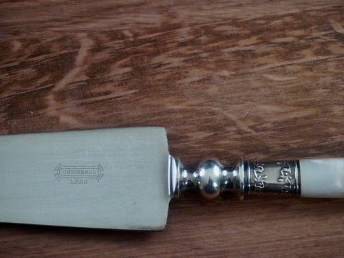 Sterling Silver Mother of Pearl Cake Server