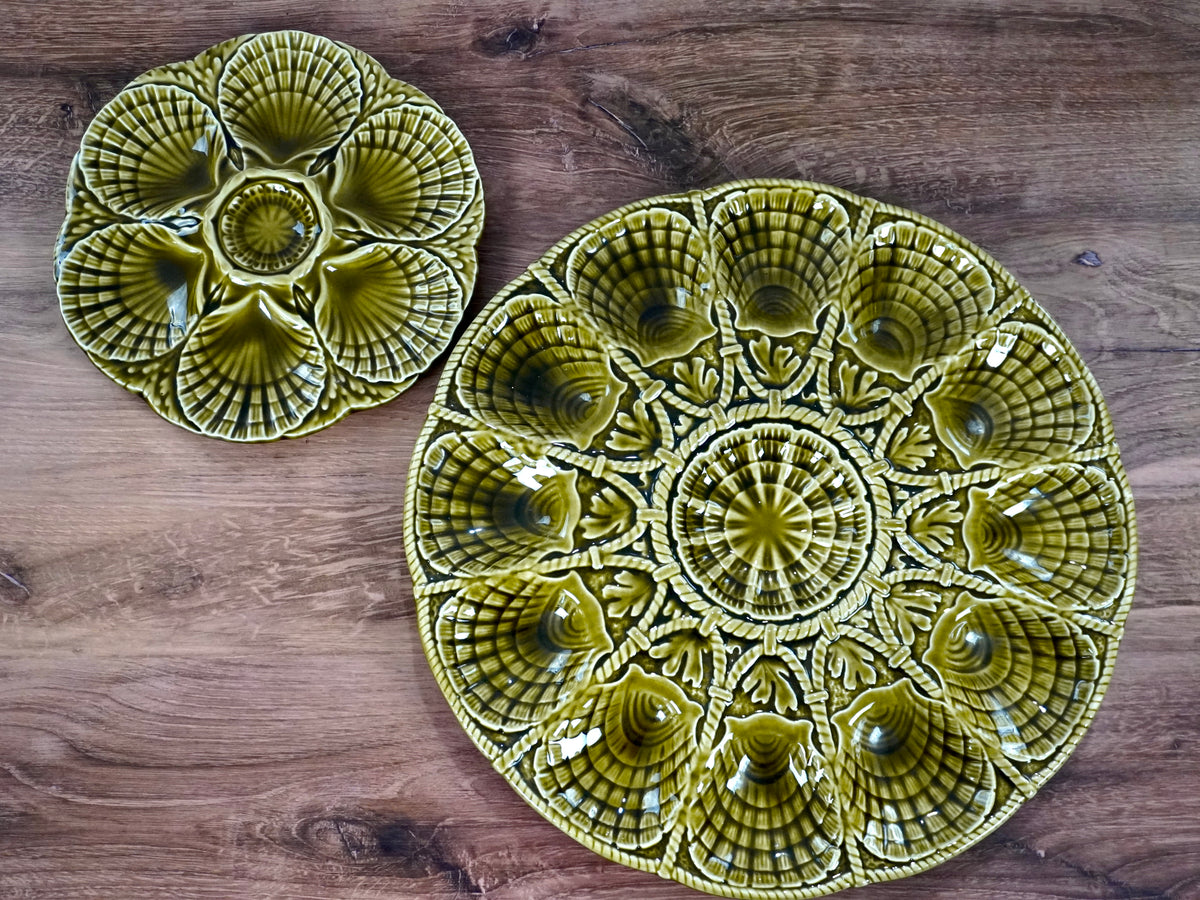 Large Barbotine Oyster Plate
