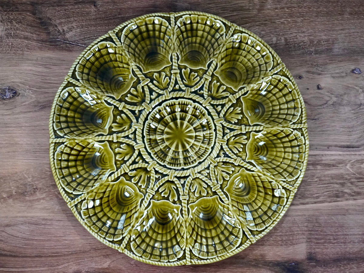 Large Barbotine Oyster Plate