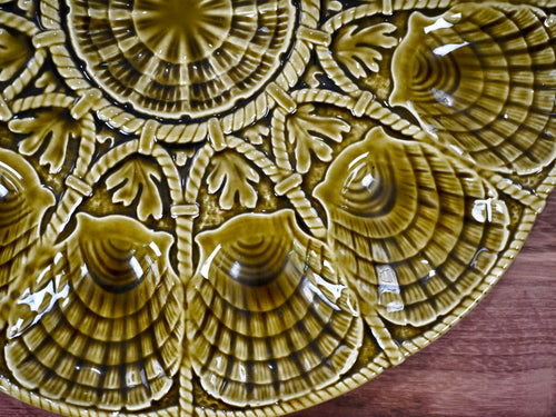 Large Barbotine Oyster Plate