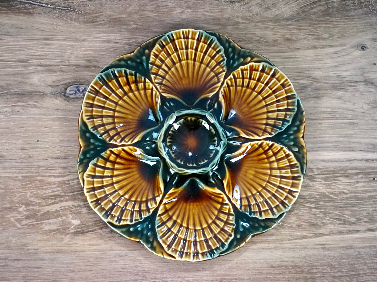Majolica Oyster Plate