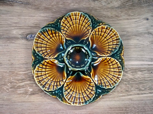 Majolica Oyster Plate