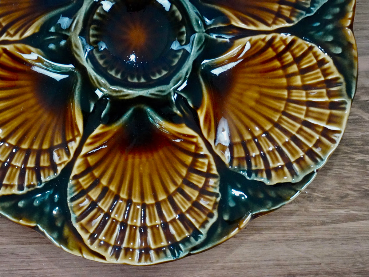 Majolica Oyster Plate