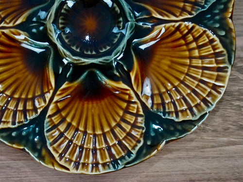 Majolica Oyster Plate