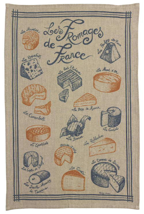 Les Fromages de France Tea Towel