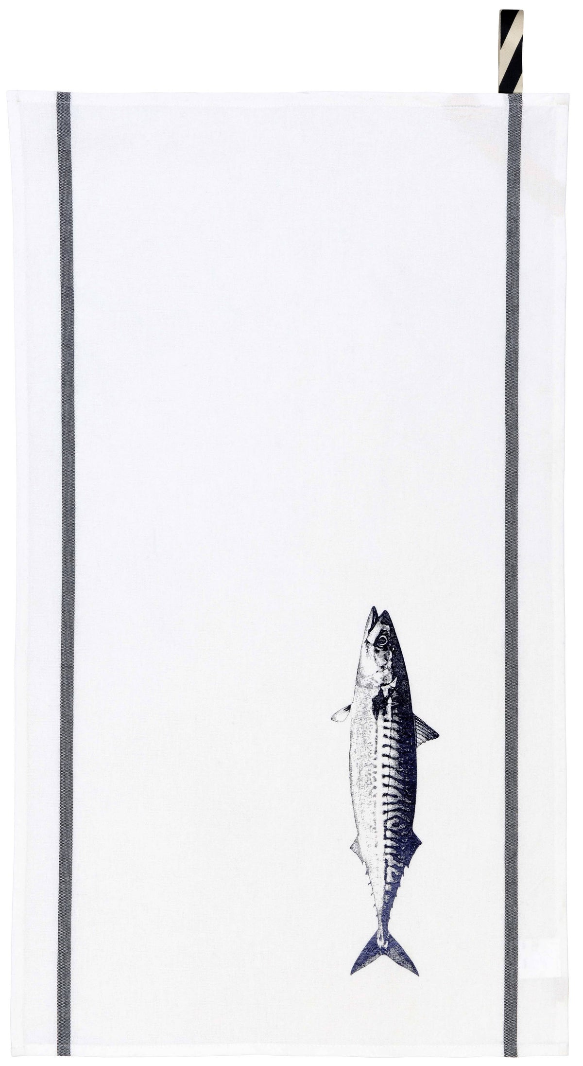 Mackerel Tea Towel Bright Blue White 50 x 70